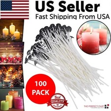 Candle Wicks 6 Inch Cotton Core Candle Making Supplies Pre Tabbed 100PCS New
