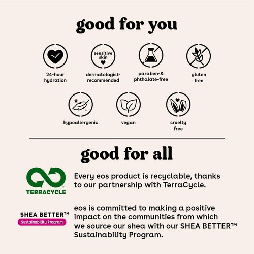 eos Shea Better Body Lotion - Fresco e Accogliente, 24 Ore Idratante Cura della Pelle, Leggero - Foto 6 di 8