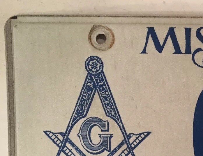 Freemason FREE MASON Grand Lodge license plate Freemasonry Secret