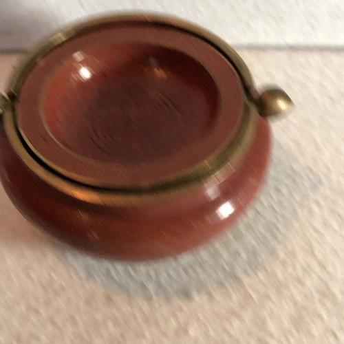 Cenicero quemador de incienso vintage chino cloisonné esmalte latón abatible - Imagen 3 de 11