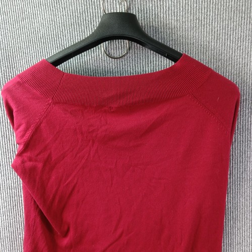 East 5th Sweater Womens Large Red Two Button Mock Collar Accent Long Sleeve - Picture 5 of 15