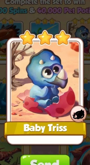 Baby Tris Coin Master Virtual Trading Card Delivery Via ...