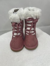 Old Navy Toddler Girls Hook Loop Faux-Suede Antique Coral Lace-Up Boots