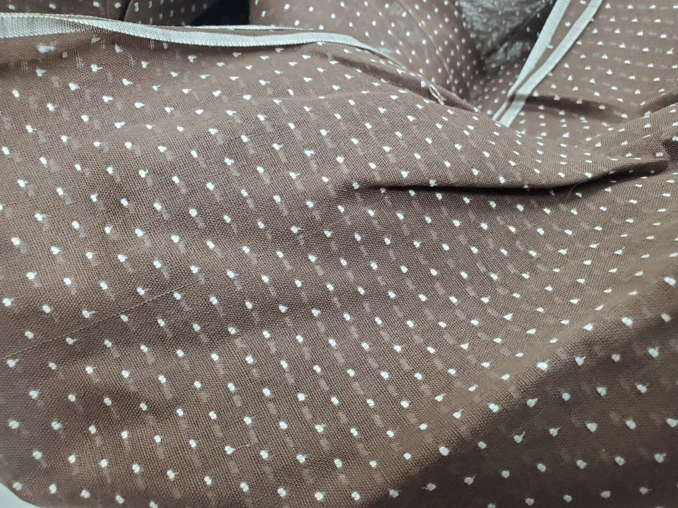 Brown Swiss Dot Fabric VTG .5 yrdx 34" extra scraps included 1950/60's cut/clean - Image 2 of 3