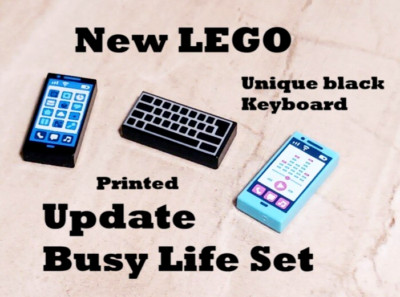 New LEGO Busy LIFE Set Black Keyboard UPDATE Phones Cell Smartphone Music Equal