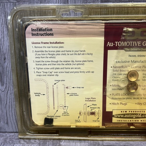 Vintage Au-Tomotive Gold LEXUS License Plate Frame 23K Gold Plated NIP RARE HTF - Picture 7 of 15