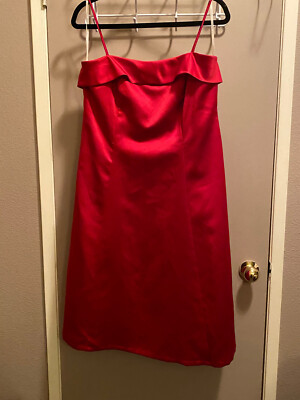 nightway dress red and black VTG Night Way Women's Sz 14P Spaghetti Strap A-Line Holiday Party Cocktail  Dress