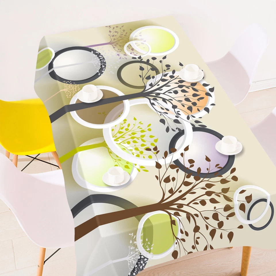 3D Círculo 43 Mantel Mantel Mantel Fiesta de Cumpleaños AJ PAPEL PINTADO UK Limón Foto 2 de 4