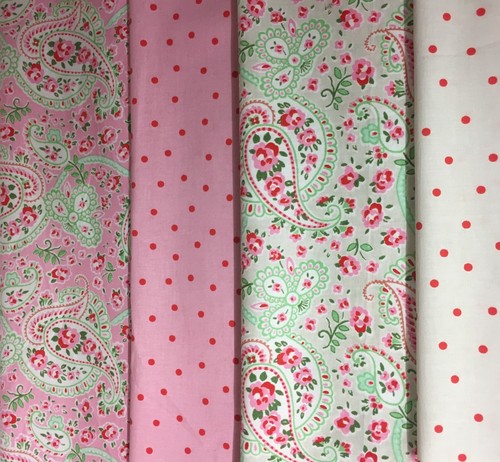 IKEA Rosali Fabric Bundle 10 * 25cm Square Paisley Spot Rose Check Cotton New - Picture 18 of 22