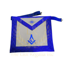 Masonic Regalia Blue Lodge Junior Deacon Faux Leather Apron, Machine Embroidered