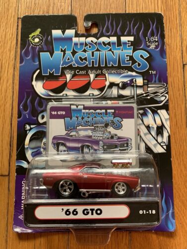 PONTIAC GTO 1966 MUSCLE MACHINES 1:64 Scale Diecast RED Car - Picture 1 of 17