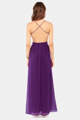 sachin and babi light blue dress Lilac maxi dress with ruffled neckline and tie-back detail main image 1