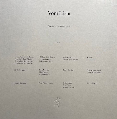 Original Günther Uecker Prägedruck aus "Vom Licht" - Bild 8 von 9