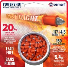 CROSMAN POWERSHOT 150 Count Pointed LEAD-FREE 4.5mm .177 Caliber Airgun Pellets