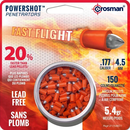 CROSMAN POWERSHOT 150 Count Pointed LEAD-FREE 4.5mm .177 Caliber Airgun Pellets