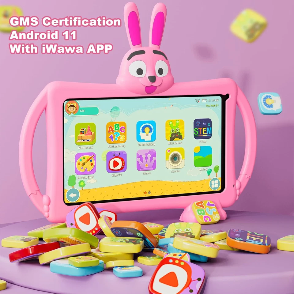 10 ZOLL KINDER TABLET WLAN WIFI FULLHD 2X KAMERA ANDROID LERN SPIELE MÄDCHEN X76 - Bild 4 von 4