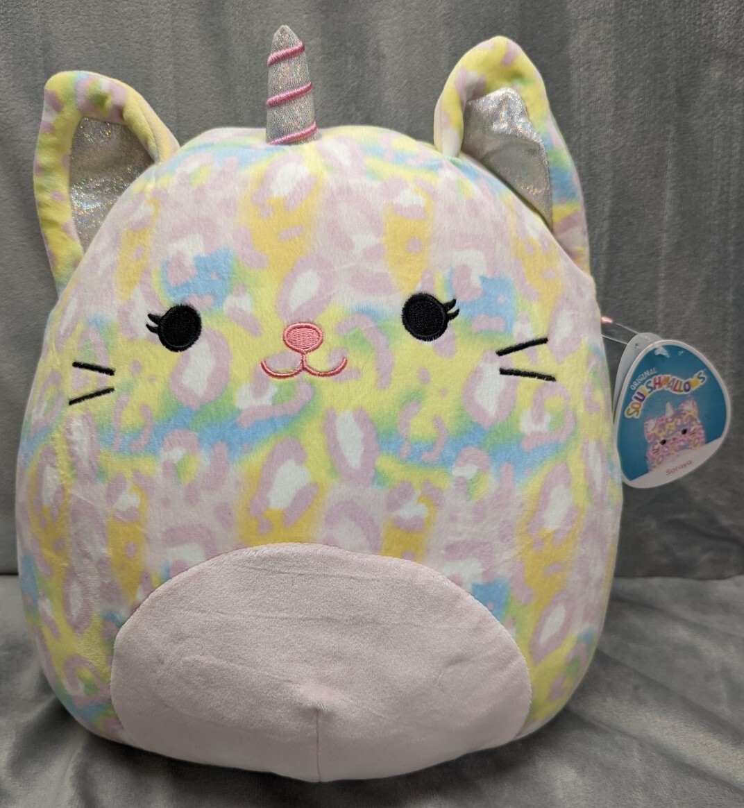 Squishmallow+Kellytoy+8+Inch+Soraya+The+Caticorn+Kitty+Soft+Plush+Cat