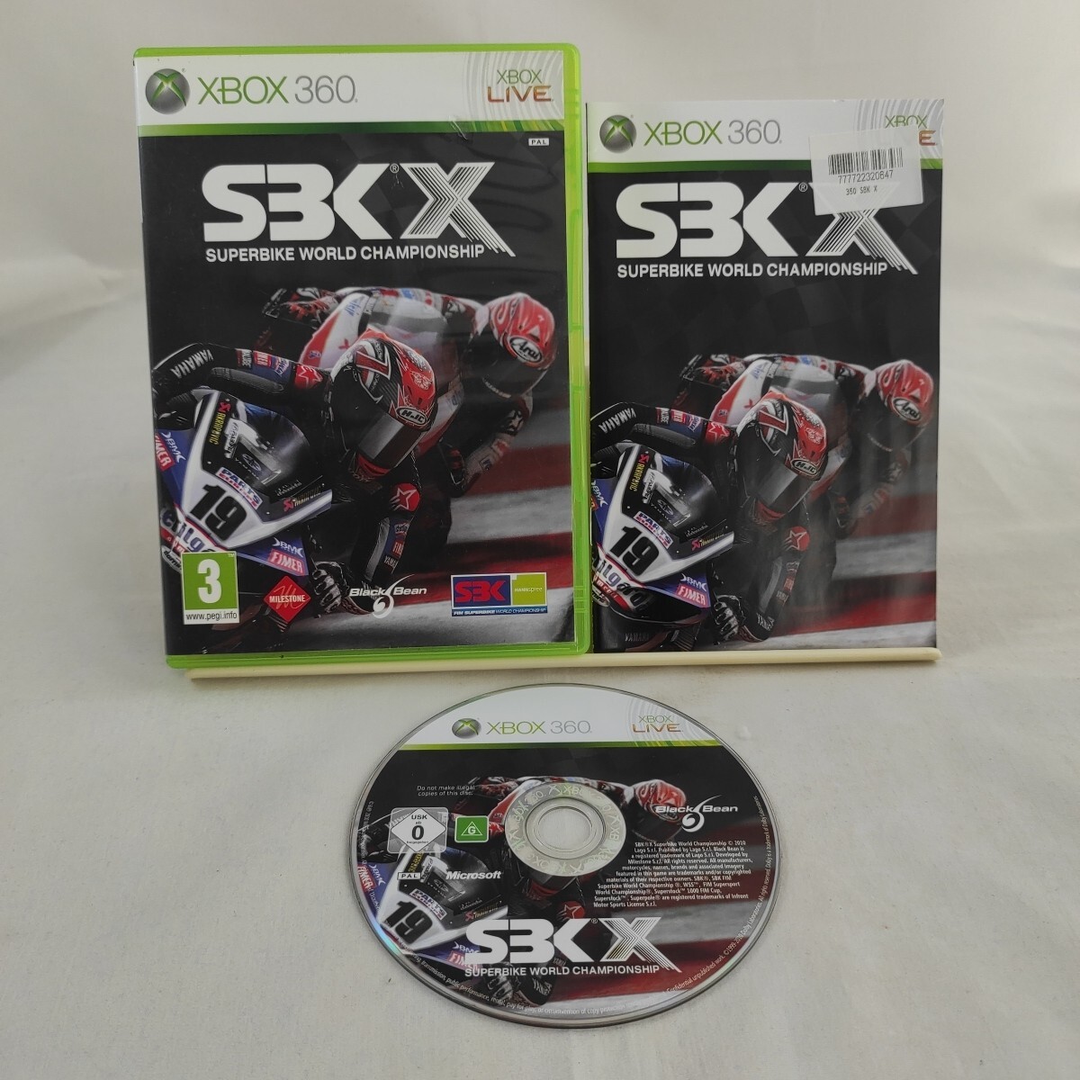 SBK X SUPERBIKE WORLD CHAMPIONSHIP XBOX 360 game with manual