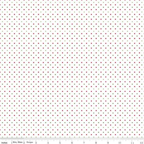 5 Fat Quarters Riley Blake Christmas Basics Dots Stripes Gingham Solids Cotton - Picture 2 of 6