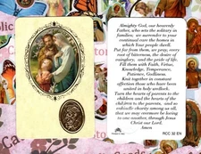 Holy Family Prayer - Plastic stock Holy Card RCC032E