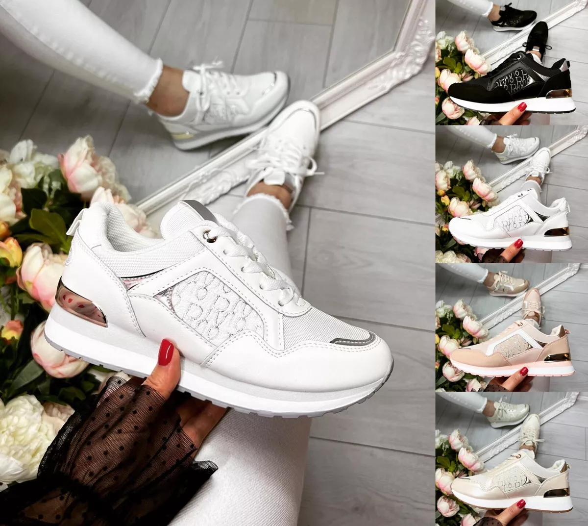 LADIES WOMENS LACE UP WEDGE SNEAKERS CLASSIC JOGGING GYM PUMPS SHOES TRAINERS