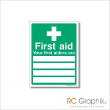 First Aid Your First Aiders Are Contacts Sticker Sign