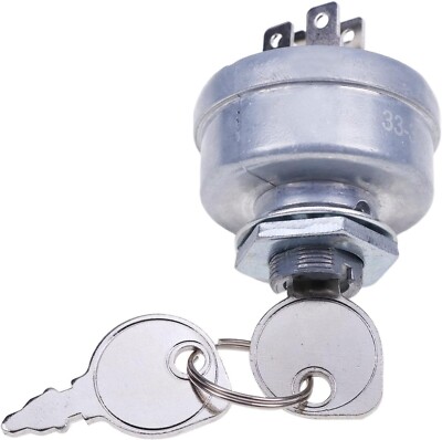 Lawn Mower Ignition Switch with 3 Position 2 Keys 5 Terminals