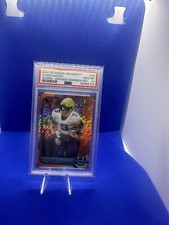 2021-22 Bowman University #39 JJ McCarthy Orange Shimmer Refractor 12/25 PSA 10