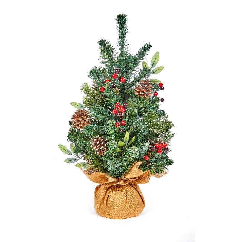 Premier 60cm Berry and Cone Tree Christmas Decoration