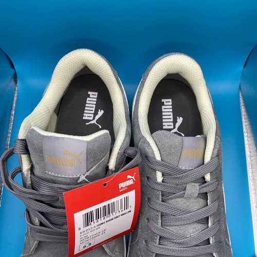 Puma Safety Women's 9.5 Icon Suede Low Grey/White SD Composite Toe Shoes-640125 - Picture 6 of 12