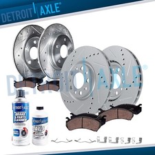 Front Rear Drilled Rotor Ceramic Brake Pad Kit for 2016 2017 2018 Buick Envision