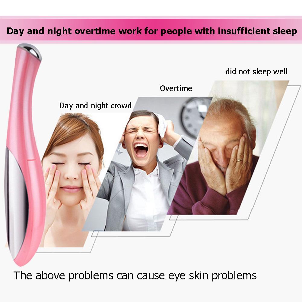 Electric Eye Massage Pen Dark Circle Removal Anti Wrinkle Device (Pink