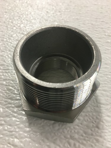 Hex Bushing 1-1/2" x 1" 150# Stainless Steel Threaded Pipe / Conduit Fitting - Afbeelding 5 van 9