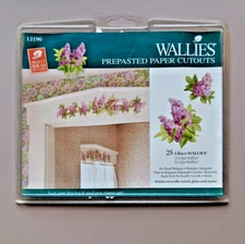 25 pc. Wallies 2 Lilac Motifs Pre Pasted Die-Cut Wallpaper Flowers decor crafts