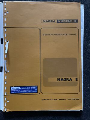 NAGRA E Original Bedienungsanleitung operation manual - very rare