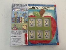 New SCHOOL DAYS Scrapbook Kit Grades 1 - 6 Post-Bound Album 20 Pages 8x8