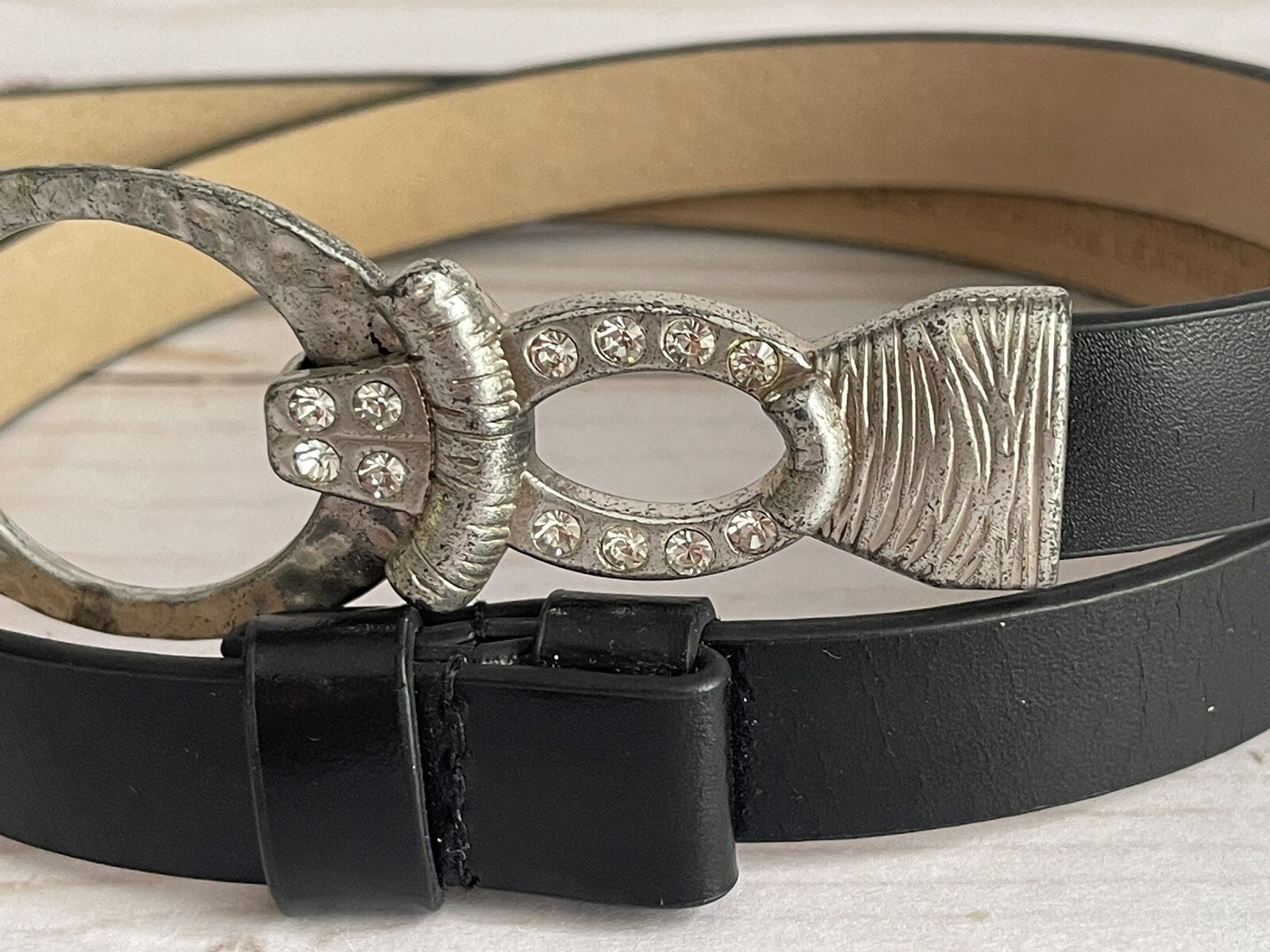 Chicos Interlocking Silver Buckle Adjustable Belt… - image 4