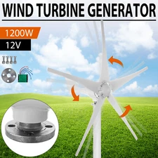 1200W Wind Turbine Generator Kit 5 Blades Windmill DC 12V Charger Controller