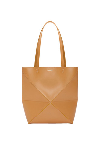 LOEWE Puzzle Fold Medium $2350 Warm Desert Leather Tote Bag New & Authentic