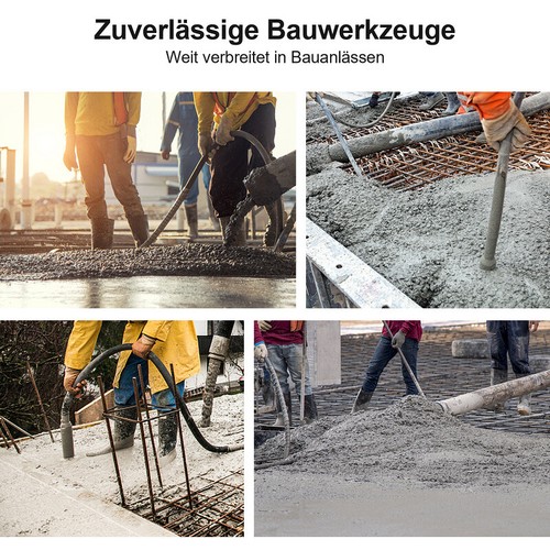 Betonrüttler 1000W Vibrator 1.5M Stahlverstärkte Ø 35 mm Schlauch Rüttelflasche - Bild 11 von 12