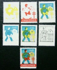 États-Unis, 1945 Boy & Wreath Progressive Color Epreuves, Lot de 7, MNH