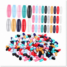 100-Piece Multicolor Clasp Bead Barrel Connectors - Breakaway Safety Clasps for
