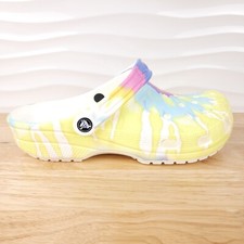 Crocs Classic Tie Dye Graphic Clogs Mens Size 9 Womens Size 11 Slip On Shoes