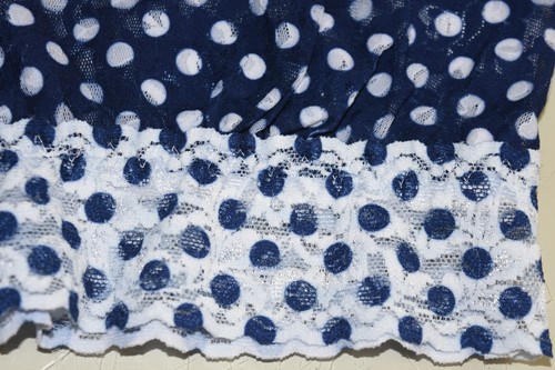 $53 NEW HANKY PANKY Dots Spots Cropped Camisole Bralette Lace White Navy S - Picture 8 of 11