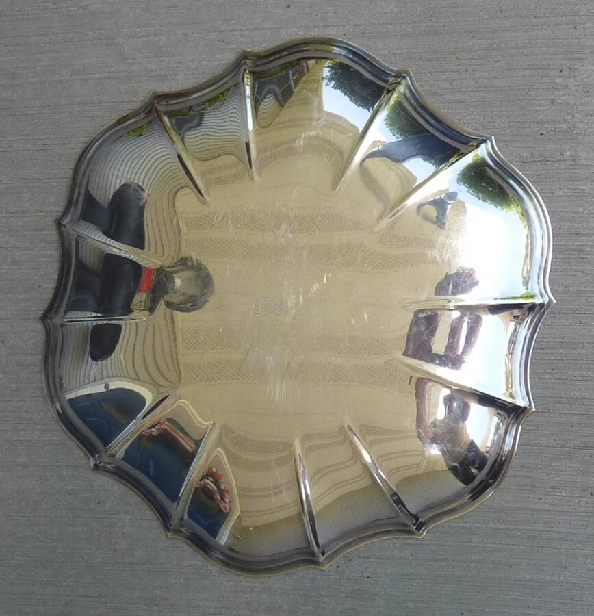 Plato de plata internacional vintage 11" Chippendale cuenco plato bandeja para servir 6321 Foto 3 de 4