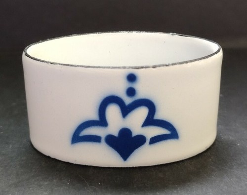 IKEA Heder Swedish Blue White Enamel Napkin Rings Katarina Brieditis Set of 6 - Picture 4 of 10