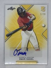 2021 LEAF PERFECT GAME YELLOW OMARI DANIEL PAPER RC AUTO # 2/20