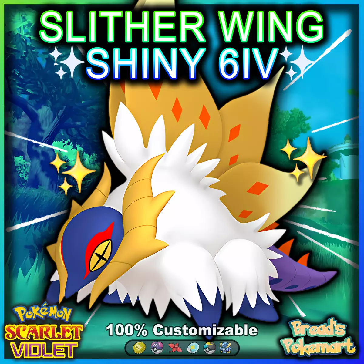 SLITHER WING SHINY 6IV + Any Item | Ready for competitive battle! | Pokemon  Scarlet & Violet | Fast Delivery