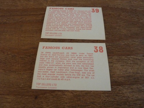 Tarjetas de autos famosos más vendidas de 1970 - ¡En muy buen estado! ¡Elige tus tarjetas! - Imagen 12 de 24
