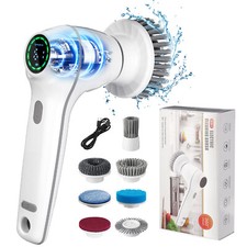 Electric Spin Cleaning Brush Scrubber Rechargeable Cleaner with 7 Cleaning Heads
